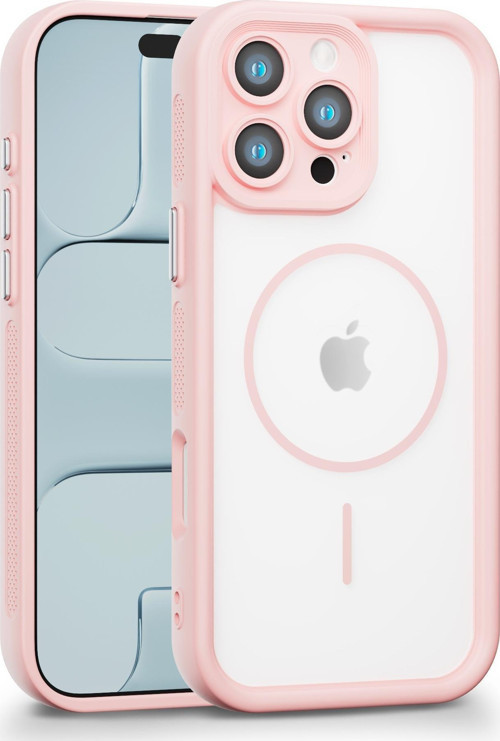 iPhone 16 Pro Uyumlu Kamera Korumalı Magsafe Wireless Şarj Özellikli Mat Silikon Pembe renkli Silikon Telefon Kılıfı
