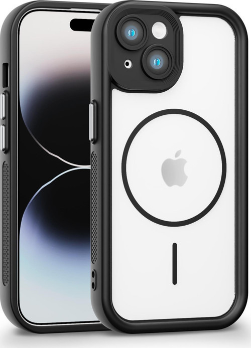 iPhone 13 Uyumlu Kamera Korumalı Magsafe Wireless Şarj Özellikli Mat Silikon Siyah renkli Silikon Telefon Kılıfı