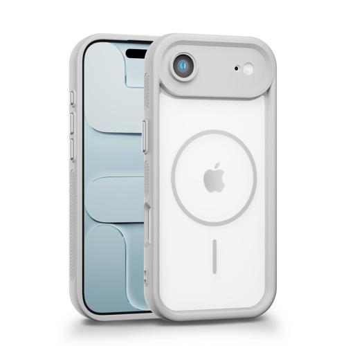 iPhone Air Uyumlu Kamera Korumalı Magsafe Wireless Şarj Özellikli Mat Silikon Gri renkli Silikon Telefon Kılıfı