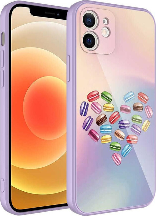 iPhone 12 Uyumlu Kamera Korumalı Desenli Sert Silikon MKST Epoksi Kılıf-NO1