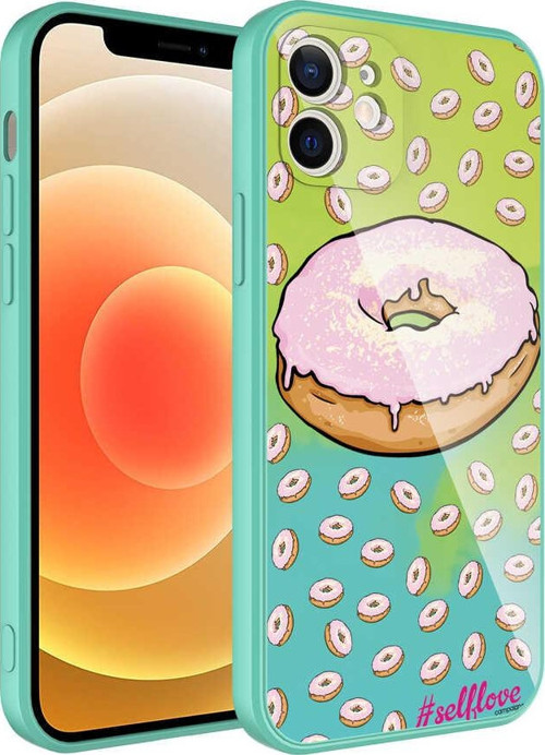 iPhone 12 Uyumlu Kamera Korumalı Desenli Sert Silikon MKST Epoksi Kılıf-NO12