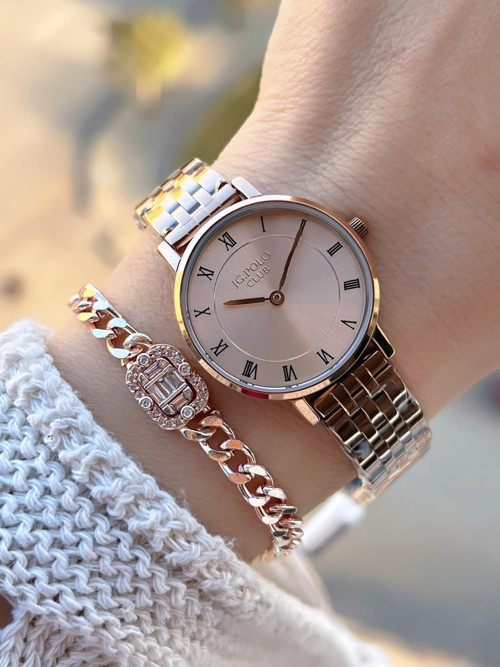 Çelik Kasa & Kordon Kararma Ve Renk Atma Yapmaz Kadın Kol Saati+Bileklik JG015809.2