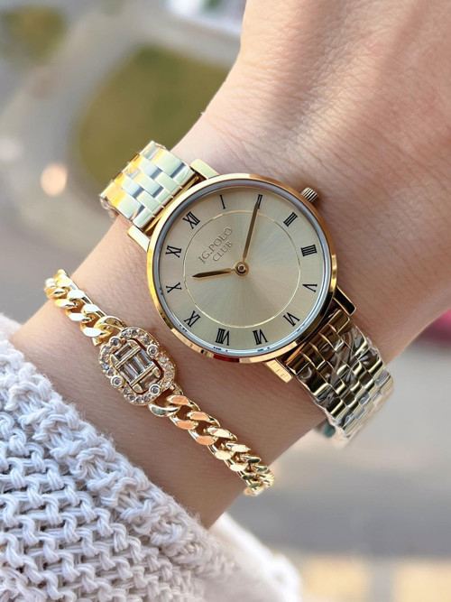 Çelik Kasa & Kordon Kararma Ve Renk Atma Yapmaz Kadın Kol Saati+Bileklik JG015809.3