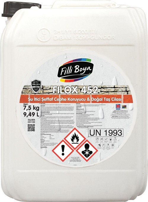 Filox 452 Su İtici Şeffaf Cephe Koruyucu Taş Cilası 4 Lt