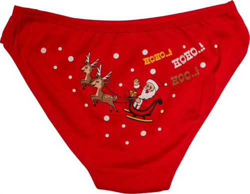 MDB MdbShop Kırmızı Yılbaşı Desenli Hoo Hoo Hoo Pamuklu Külot
