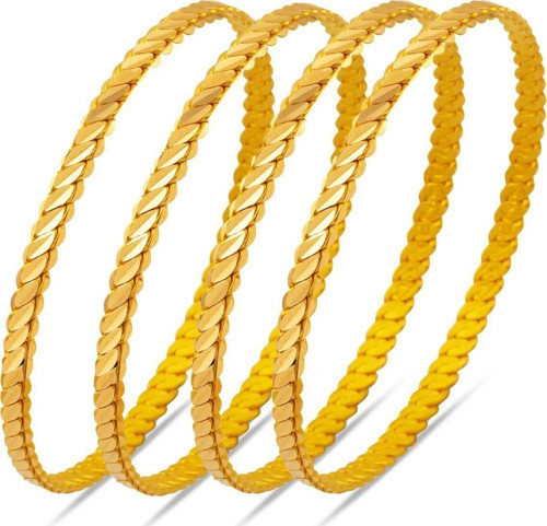 4 Adet Mersin Burma Bilezik (Gerçek Altın Görünümlü A Kalite )