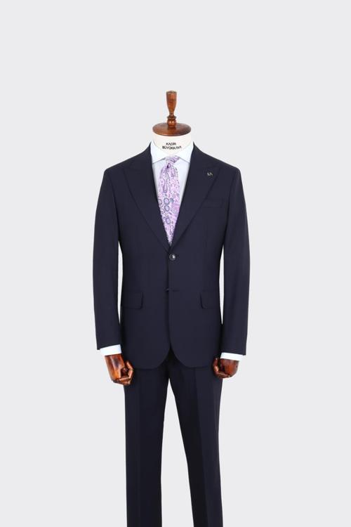 Kırlangıç Yaka İki Düğmeli Erkek Takım Elbise-KAX1380S