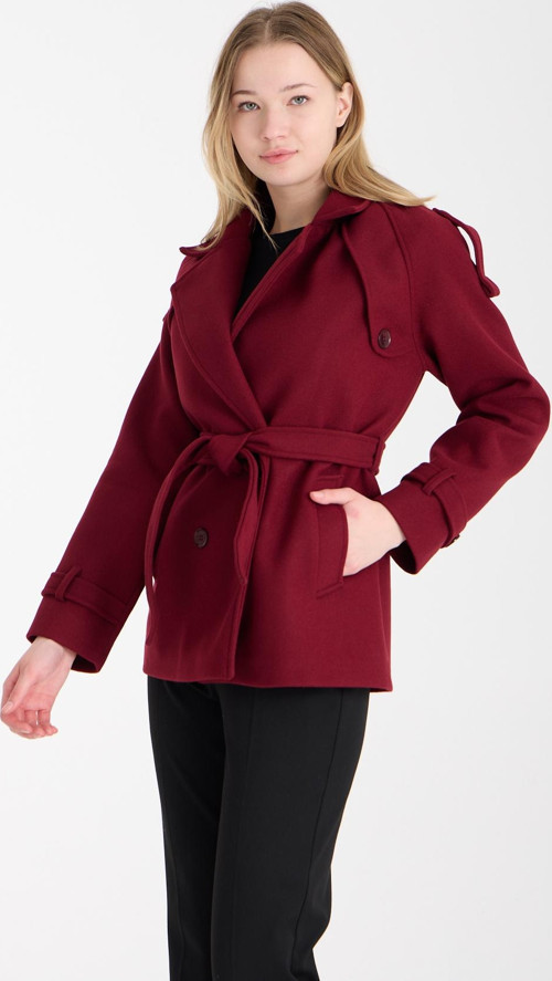Calina Bordo Regular Fit Premium Kaşe Ceket