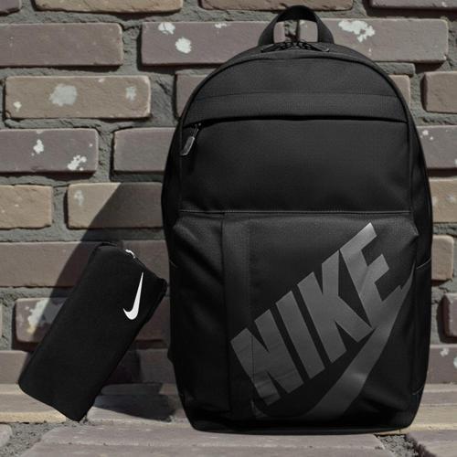 Unisex Spor Siyah Sırt Çantası (Kalemlik Hediyeli)