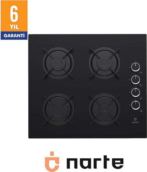 -CG20060B Ankastre Siyah Cam Ocak ,4 gözlü , 60 cm , 6 Yıl Garanti