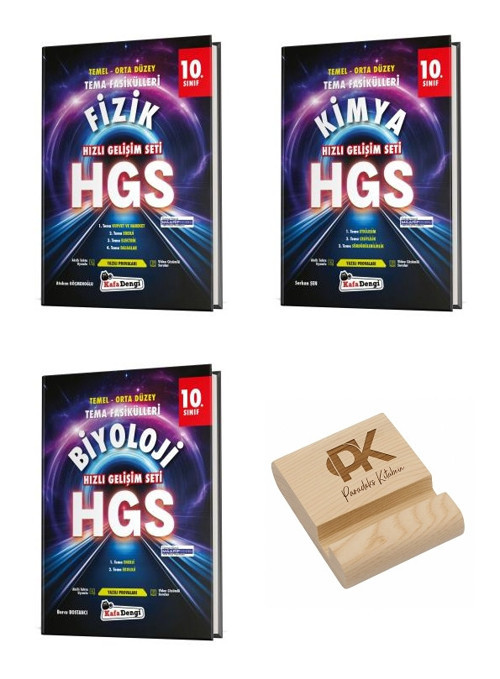 KafaDengi 10. Sınıf HGS Fizik Kimya ve Biyoloji Tema Fasikülleri 3lü Set + Telefon Standı