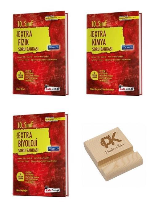 KafaDengi 10. Sınıf Maarif Ekstra Fizik Kimya ve Biyoloji Soru Bankası 3lü Set + Telefon Standı