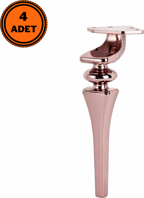 4 Adet Sintra Lüx Metal Ayak 16 cm Mobilya Ayağı Rose Gold
