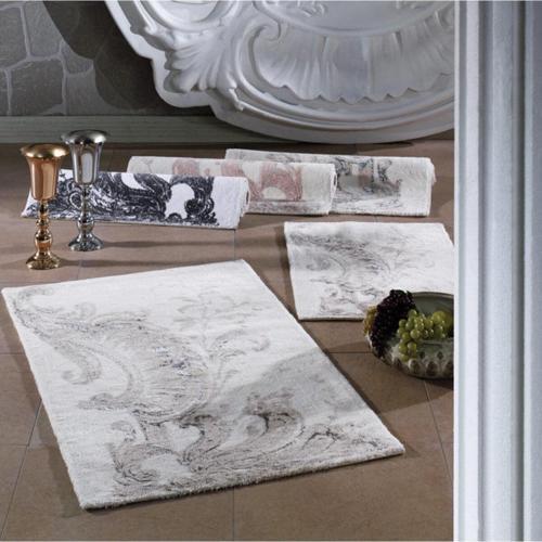 Antonia Beyaz/gri/mor Ikili Banyo Paspas Seti