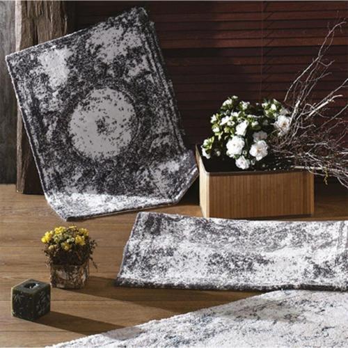 Anna Beyaz/koyu Gri Ikili Banyo Paspas Seti