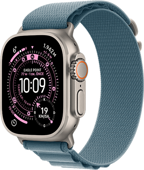Watch Ultra 3 Gps + Cellular 49Mm Natürel Titanyum Kasa Ve Açık Mavi Alpine Loop - M