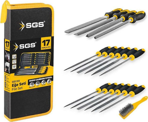 Saplı Eğe Seti Ahşap ve Metal - Çantalı - 17 Farklı Parça