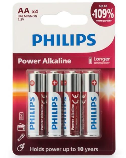 Power Alkalin AA Kalem Pil 1.5V 4lü Blister Paket LR6P4B