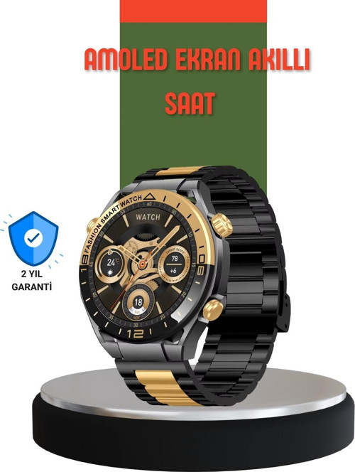 Amoled Ekran Akıllı Saat Bluetooth 5.1 Çağrı Destekli 3 Bileklikli