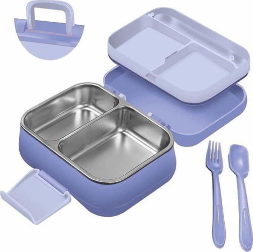 beslenme kabı çelik sefer tası - yemek termosu saklama kabı 1030ml.2 bölmeli kulplu