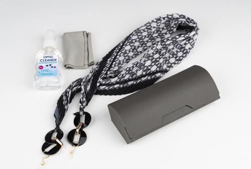 Gözlük Bakım Seti: Gözlük Kabı, İpi, Mendili ve Losyon -Hediye Kutulu-