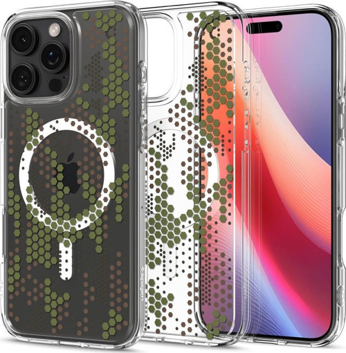iPhone 16 Pro Max ile Uyumlu Kılıf Ultra Hybrid MagFit MagSafe Özellikli Digital Camo