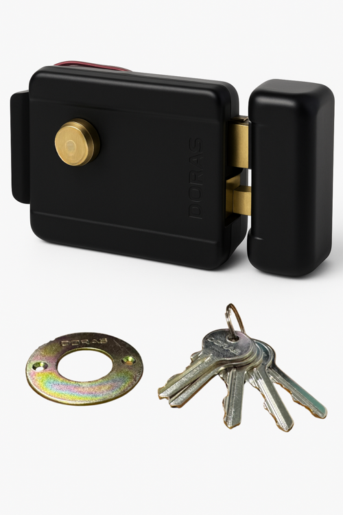 Elektrikli Kapı Otomat Kilidi Makaralı Trajlı Kilit Düğmeli Dış Kapılar Otomatiği