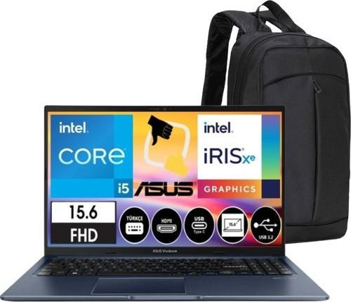 Vivobook-15 X1504ZA-BQ322 Intel Core I5 1235U 16GB 2tb SSD 15.6" Fhd IPS Windows 11 Pro Lacivert Dizüsütü Bilgisaya