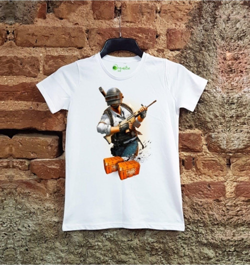 Unisex Çocuk Beyaz Pubg Mobile 1 T-Shirt