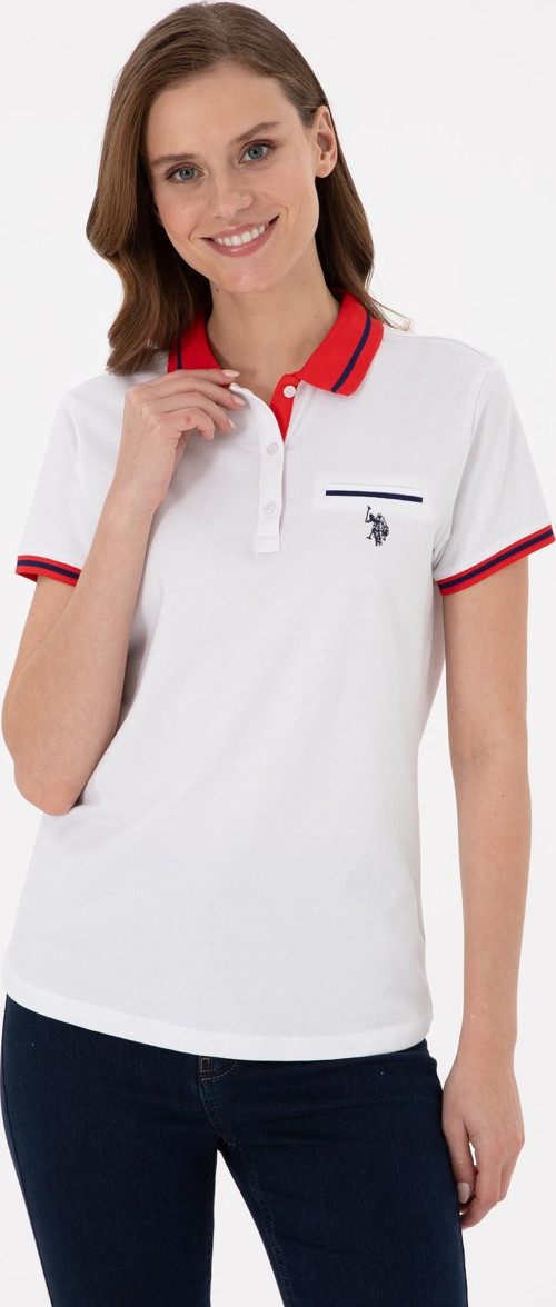 Kadın Beyaz Polo Yaka Tişört 50285842-Vr013