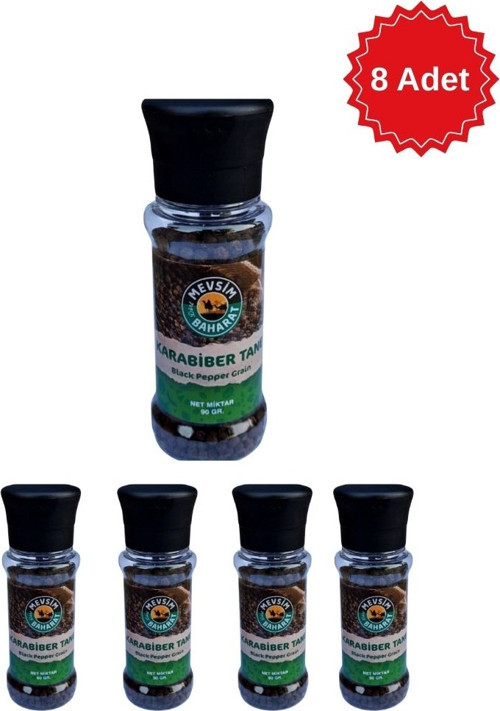 Tane Karabiber 90 gr x 8 Adet - Yemeklerin Vazgeçilmezi Doğal Baharat