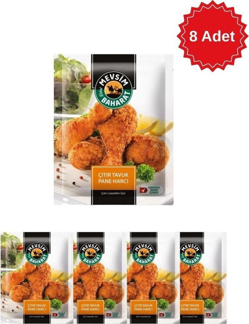 Çıtır Pane Harcı 90 gr x 8 Adet - Tavuk Balık ve Şinitzel Için Altın Kaplama