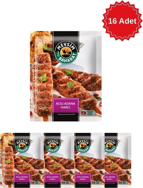 Dört Mevsim Acılı Adana Kebap Harcı 100 gr x 16 Adet