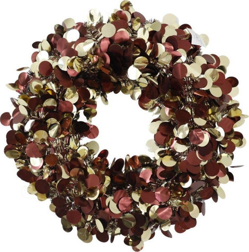 Yılbaşı Ön Kapı Süsü Yeni Yıl Noel Dekorasyon Kırmızı Gold Çelenk