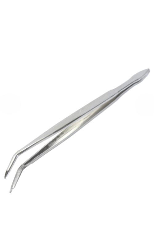 Penset 13 Cm Eğri Uçlu - Nikel Kaplama