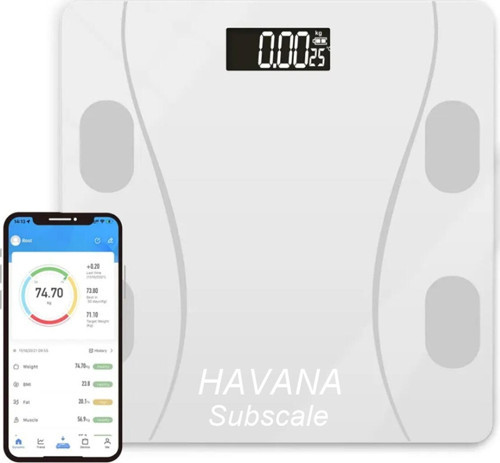 Beyaz Banyo Tartısı Baskül Akıllı Bluetooth Lcd Dijital Ekran Ev Vücut Yağ Ölçer Led Panel Güncel