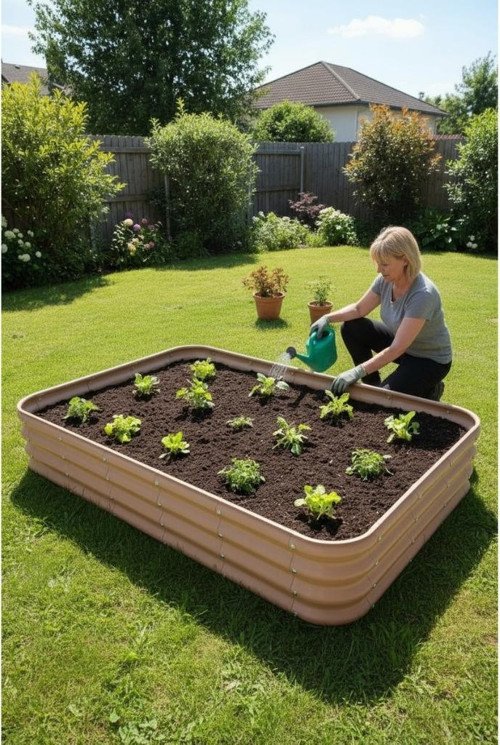 Modüler Yükseltilmiş Bahçe Yatağı Yükseltilmiş Sebze Yatağı No:10 (165X110) Bej