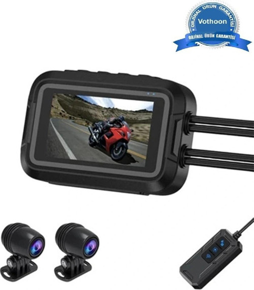 Motosiklet Kamerası Full Hd 1080P,150° Geniş Açı 3.0 Ekran Çift Ön–Arka Kamera Wifi Destekli Gprs Öz