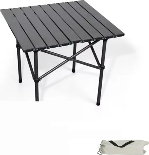 Orta Boy Siyah Kamp Piknik Masası Katlanır Çanta Tipi Masa Tatil Plaj Masası