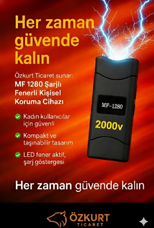Mini Taşınabilir Kişisel Koruma Aleti & Led Fener – Şarjlı Güvenlik Cihazı (Mf 1280) (Mf 1200)