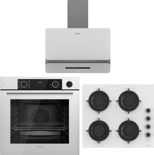 Artline Beyaz Ankastre Set (D081-SA Beyaz DAVLUMBAZ-CS206-FA Beyaz OCAK-XE64CB Beyaz Fırın)
