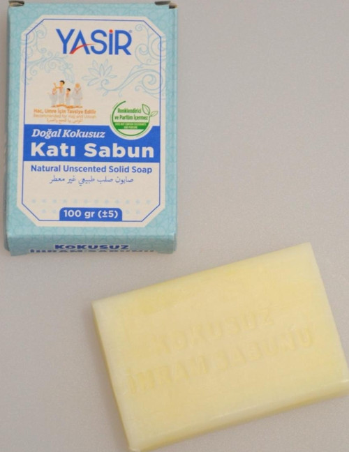 Kokusuz Katı İhram Sabunu 100 gr Büyük Boy – Hac ve Umre İçin Uygun, Parfümsüz Temizlik Sabunu