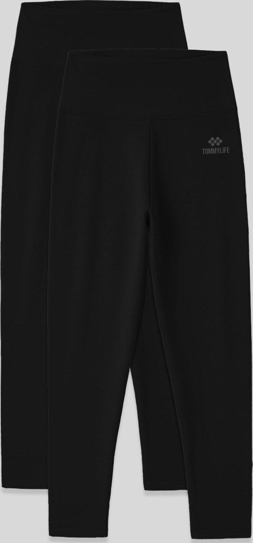 Slim Fit 2li Paket Siyah Kadın Kapri Tayt - 93097