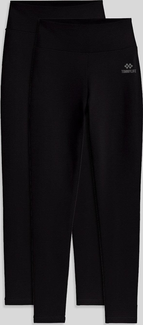 Slim Fit 2li Paket Siyah Kadın Kapri Tayt - 94011