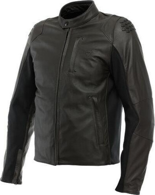 İstirice Korumalı Deri Motosiklet Montu Dark Brown