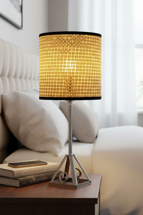 - Ahmet 9651 7273 Luxe Hazeran Rattan Abajurlu Metal Ayaklı Masa Lambası