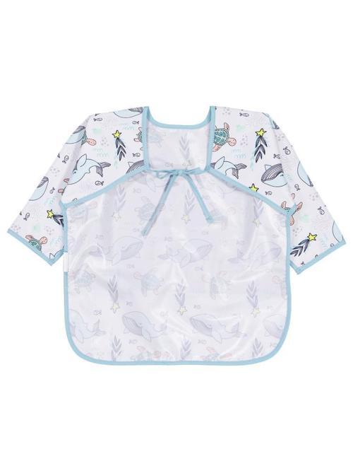 Kaplumabağa ve Balina Empirme Mama Önlüğü - Ekru Standart