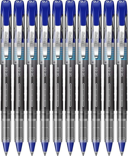 Mavi Pilot Kalem SR-68 Roller Pen 10 Adet Scrikss Pilot Kalem 0.7 mm Roller Uçlu Pilot Kalem İnce Uçlu Likit Mürekkepli