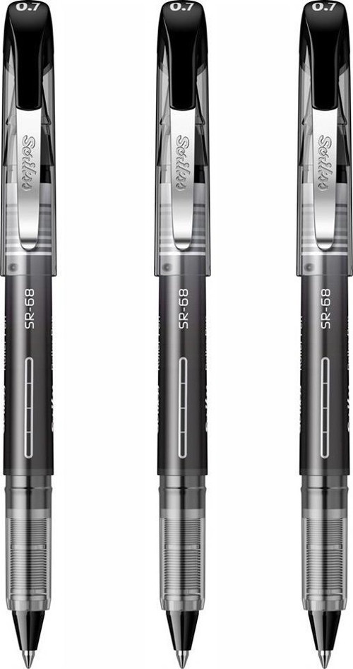 Siyah Pilot Kalem SR-68 Roller Pen 3 Adet Scrikss Pilot Kalem 0.7 mm Roller Uçlu Pilot Kalem İnce Uçlu Likit Mürekkepli