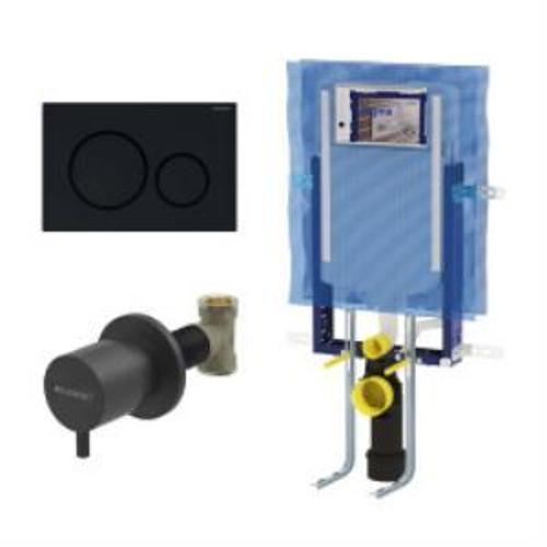 Sigma20 Yuvarlak Gömme Rezervuar Seti, Parlak/Mat Siyah